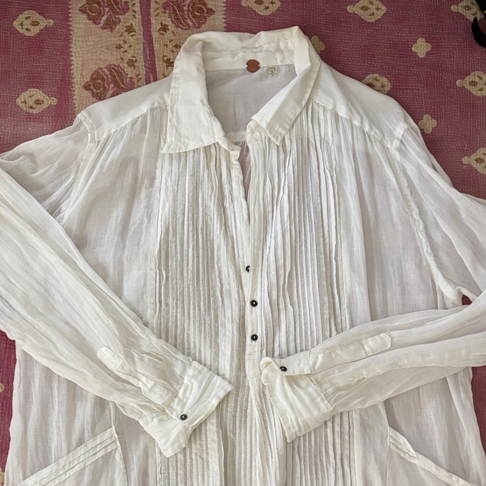 Free People White Tunic Top